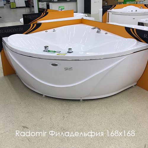 Акриловая угловая ванна Radomir Филадельфия 168x168