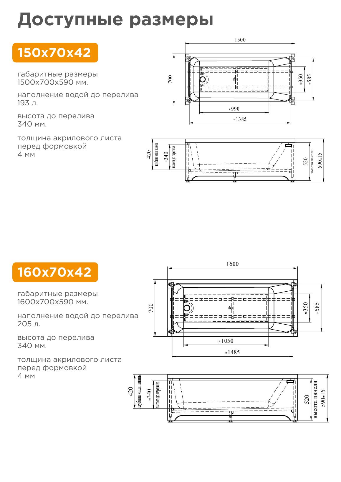 Чертежи размеров 150 и 160