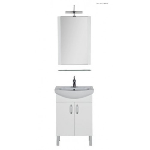 Комплект мебели для ванной Aquanet Алькона 60 белый (2 дверцы)
