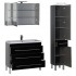 Комплект мебели для ванной Aquanet Верона 100 черный (напольный 3 ящика)