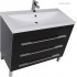 Комплект мебели для ванной Aquanet Верона 100 черный (напольный 3 ящика)