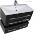 Комплект мебели для ванной Aquanet Верона 100 черный (подвесной 2 ящика)