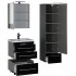 Комплект мебели для ванной Aquanet Верона 58 черный (подвесной 2 ящика)