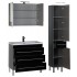 Комплект мебели для ванной Aquanet Верона 90 черный (напольный 3 ящика)