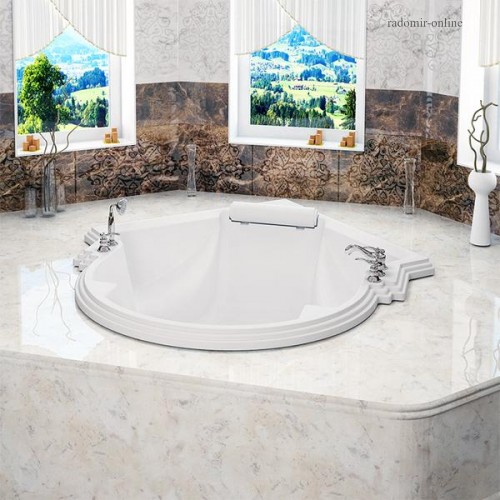 Акриловая ванна Fra Grande Монте-Карло 149x149 см встраиваемая перламутровая