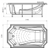 Акриловая ванна Fra Grande Эстелона с гидромассажем 190х110 с панелью